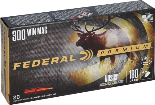 Federal .300 Winchester Mag Premium Nosler Partition 180 Grain 20/Box