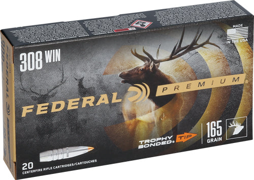Federal .308 Win / 7.62x51mm Premium Trophy Bonded Tip 165 Grain 20/Box