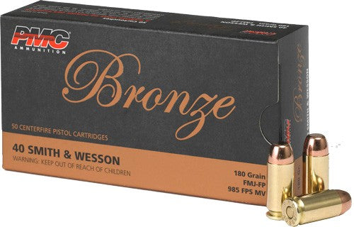 PMC Bronze .40 S&W Full Metal Jacket Flat Point 180 Grain 50 Per Box  - 1000/Case