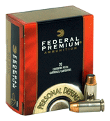 Federal .40 S&W Premium Personal Defense Hydra-Shok Jacketed Hollow Point 165 Grain 20/Box