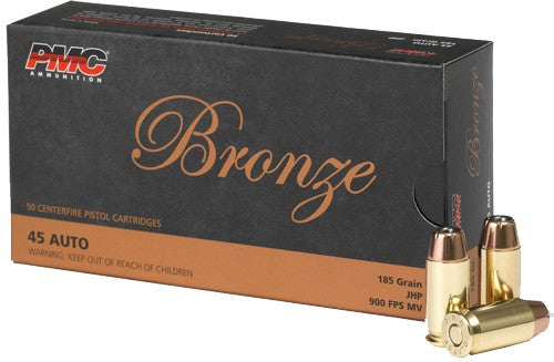 PMC Bronze Pistol Ammo 45 ACP JHP 185 gr. 50 Per Box  - 1000/Case