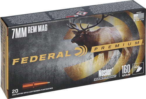 Federal 7mm Remington Mag Premium Nosler Partition 160 Grain 20/Box