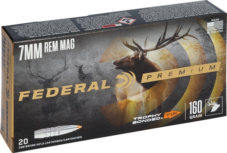 Federal 7mm Remington Mag Premium Trophy Bonded Tip Polymer Tip 160 Grain 20/Box