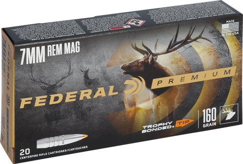 Federal 7mm Remington Mag Premium Trophy Bonded Tip Polymer Tip 160 Grain 20/Box