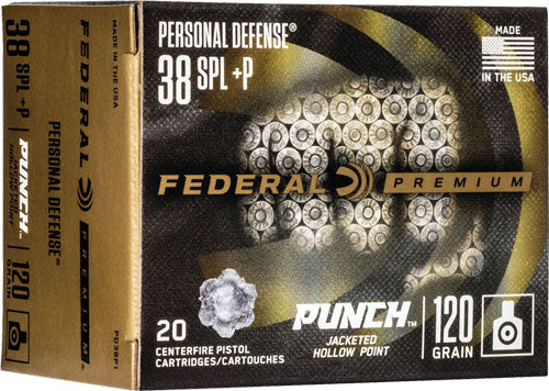 Federal .38 Special Premium Personal Defense Punch Jacketed Hollow Point 120 Grain 20/Box