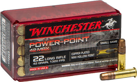 Winchester .22 Long Rifle 42 Max Hollow Point 42 Grain 50/Box