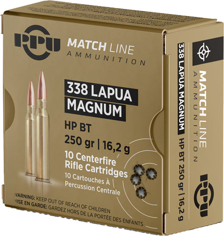 Prvi Partizan .338 Lapua Magnum Rifle Hollow Point Boat Tail 250 Grain 10/Box