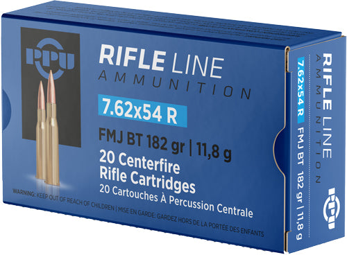 Prvi Partizan 7.62x54mmR Metric Rifle Full Metal Jacket Boat Tail 182 Grain 20/Box