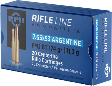 Prvi Partizan 7.65x53mm Argentine Metric Rifle Full Metal Jacket 174 Grain 20/Box