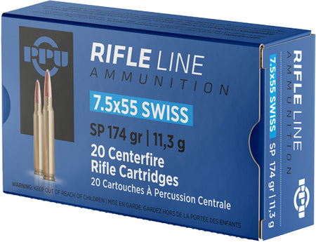 Prvi Partizan 7.5x55mm Swiss Metric Rifle Soft Point 174 Grain 20/Box