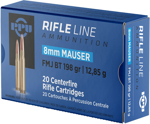 Prvi Partizan 8mm Mauser Metric Rifle Full Metal Jacket Boat Tail 198 Grain 20/Box