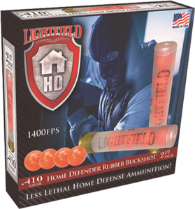Lightfield .410 Bore Home Defender Less Lethal Rubber Buckshot 4 Pellets Less Lethal 1/8 oz 2.5 in 5/Box