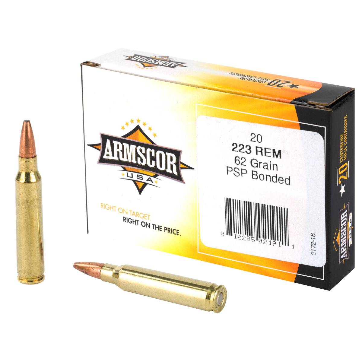 Armscor .223 Remington  Soft Point Boat Tail 62 Grain 20/Box