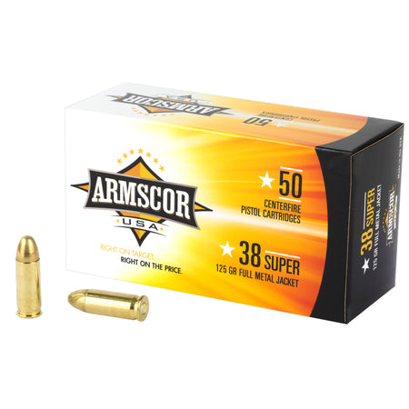 Armscor .38 Super USA Full Metal Jacket 125 Grain 50/Box [Item 1482]