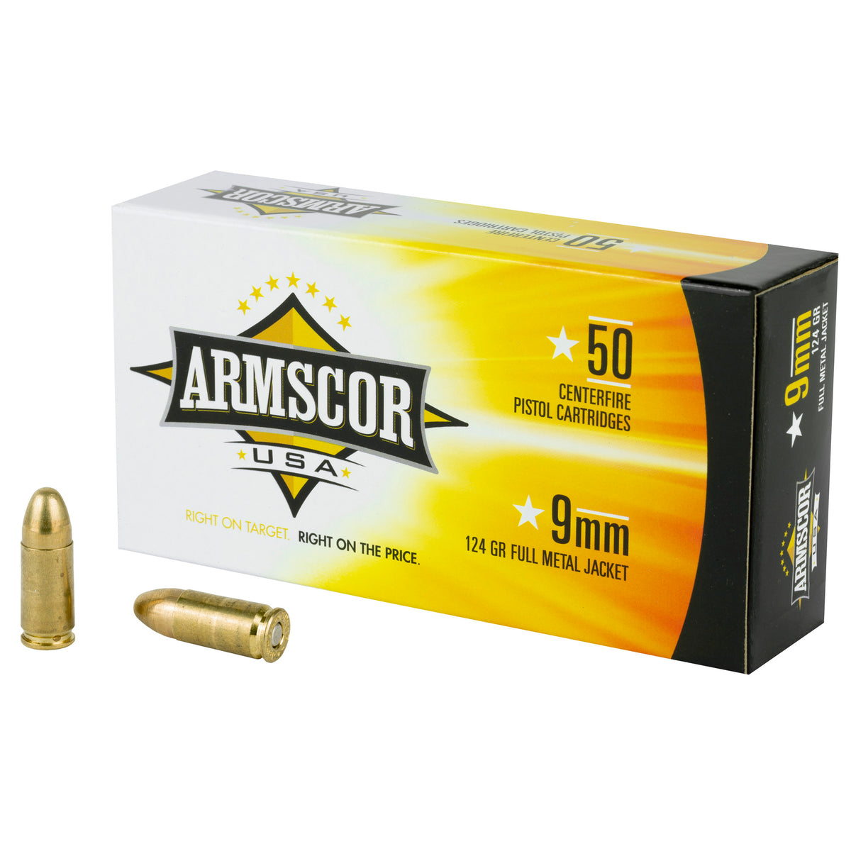Armscor 9mm Luger / Parabellum USA Full Metal Jacket 124 Grain 50/Box