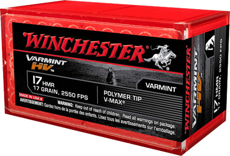 Winchester .17 HMR Varmint HV Hornady V-Max 17 Grain 50/Box
