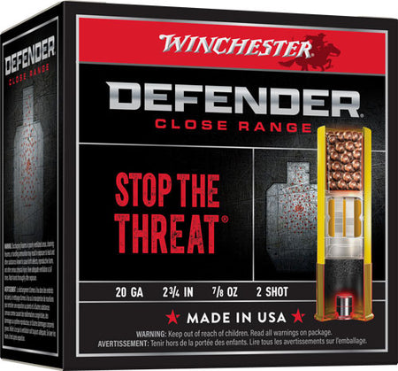 Winchester 20 Gauge Defender Personal Defense #2 7/8 oz 2.75 in 25/Box