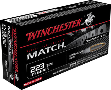 Winchester .223 Remington Match Sierra MatchKing Boat Tail Hollow Point 69 Grain 20/Box