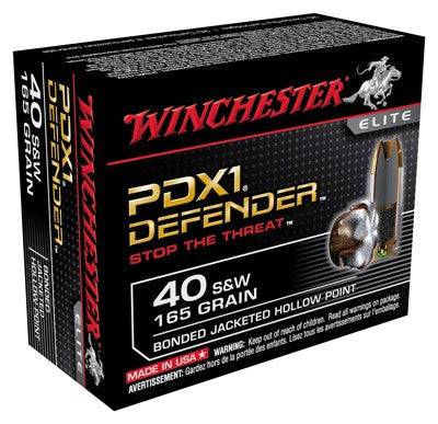 Winchester .40 S&W PDX1 Defender Bonded Jacket Hollow Point 165 Grain 20/Box