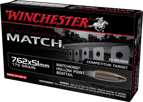 Winchester .308 Win / 7.62x51mm Match Sierra MatchKing Boat Tail Hollow Point 175 Grain 20/Box