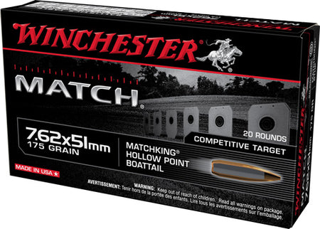 Winchester .308 Win / 7.62x51mm Match Sierra MatchKing Boat Tail Hollow Point 175 Grain 20/Box
