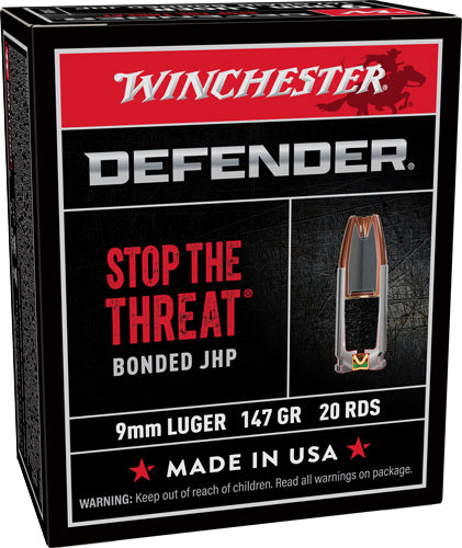 Winchester 9mm Luger / Parabellum PDX1 Defender Bonded Jacket Hollow Point 147 Grain 20/Box