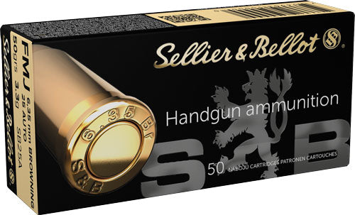 Sellier and Bellot .25 ACP Handgun Full Metal Jacket 50 Grain 50/Box