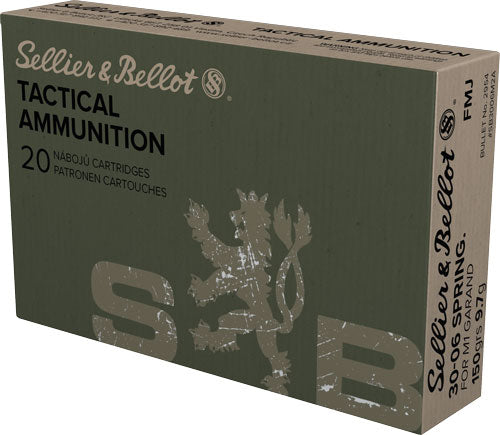 Sellier and Bellot .30-06 Springfield Tactical M1 Garand Full Metal Jacket 150 Grain 20/Box