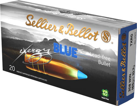 Sellier & Bellot (S&B) SB308XA eXergy Boat Tail TAC-EX-Blue 165 Grain .308 Win / 7.62x51mm 2720 fps