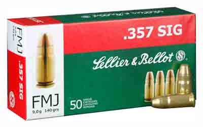 Sellier and Bellot .357 Sig Handgun Full Metal Jacket 140 Grain 50/Box
