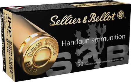 Sellier and Bellot 9mm Luger / Parabellum Handgun Jacketed Hollow Point 115 Grain 50/Box