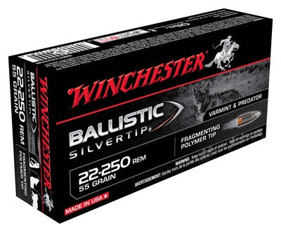 Winchester .22-250 Remington Ballistic Silvertip Polymer Tip 55 Grain 20/Box
