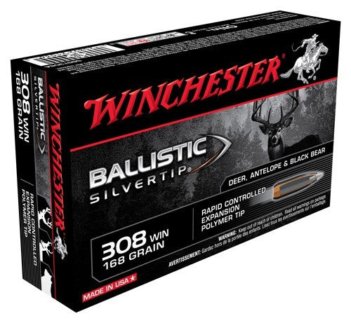 Winchester .308 Win / 7.62x51mm Ballistic Silvertip Rapid Controlled Expansion Polymer Tip 168 Grain 20/Box