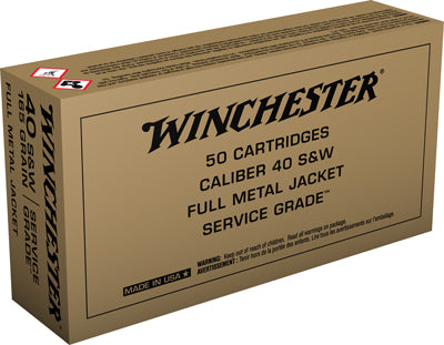 Winchester .40 S&W Service Grade Full Metal Jacket Flat Nose 165 Grain 50/Box