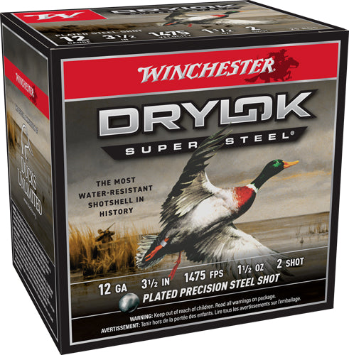 Winchester 12 Gauge Drylok Super Steel High Velocity #2 1-1/2 oz 3.5 in 25/Box
