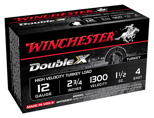 Winchester 12 Gauge Double X High Velocity Turkey #4 1-1/2 oz 2.75 in 10/Box