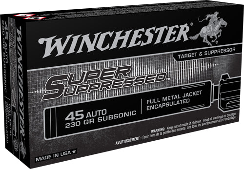 Winchester .45 ACP/Auto Super Suppressed Full Metal Jacket Encapsulated 230 Grain 50/Box