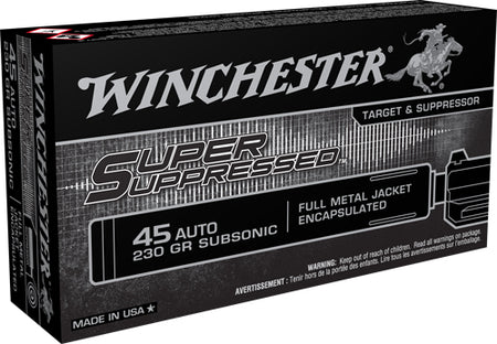 Winchester .45 ACP/Auto Super Suppressed Full Metal Jacket Encapsulated 230 Grain 50/Box