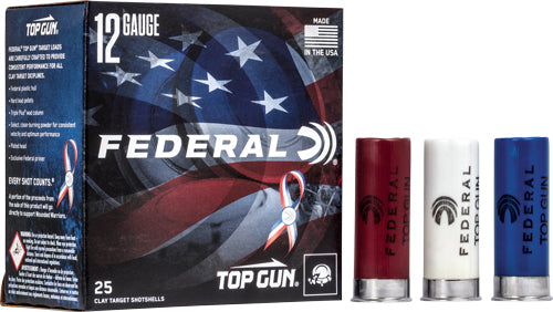 Federal 12 Gauge Top Gun Special Edition Red, White & Blue #8 1-1/8 oz 2.75 in 25/Box [Item 7172]