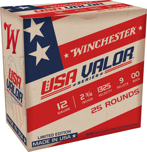 Winchester 12 Gauge USA Valor 9 Pellets 00 Buck 1-1/8 oz 2.75 in 25/Box