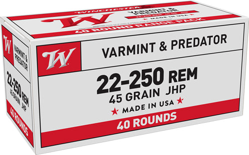 Winchester .22-250 Remington USA Jacketed Hollow Point 45 Grain 40/Box