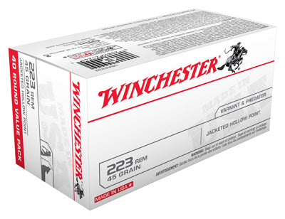 Winchester .223 Remington USA Jacketed Hollow Point 45 Grain 40/Box