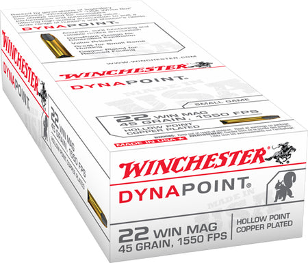 Winchester .22 Magnum / WMR USA DynaPoint Copper Plated Hollow Point 45 Grain 50/Box