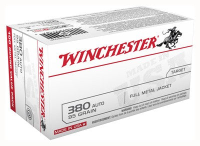 Winchester .380 ACP/Auto USA Value Pack Full Metal Jacket 95 Grain 100/Box