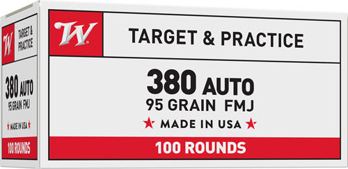 Winchester .380 ACP/Auto USA Value Pack Full Metal Jacket 95 Grain 100/Box