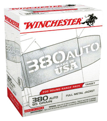 Winchester .380 ACP/Auto USA Full Metal Jacket 95 Grain 200/Box