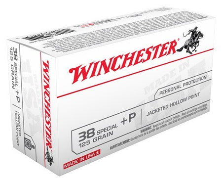 Winchester .38 Special USA +P Jacketed Hollow Point 125 Grain 50/Box