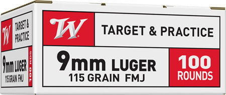 Winchester 9mm Luger / Parabellum USA Target & Practice Value Pack Full Metal Jacket 115 Grain 100/Box
