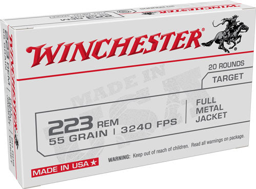 Winchester .223 Remington USA Full Metal Jacket 55 Grain 20/Box [Item 4180]