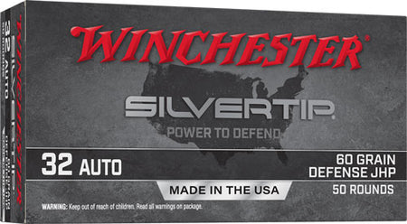 Winchester .32 ACP Silvertip Jacketed Hollow Point 60 Grain 50/Box